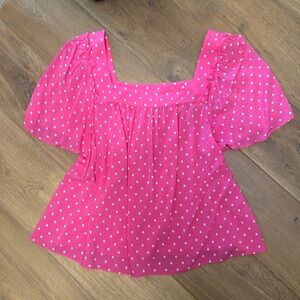 Pink Polka Dot Blouse